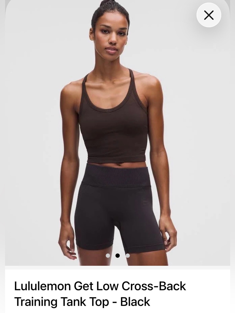 lululemon athletica Get Low Cross-Back Tank Top in dark brown